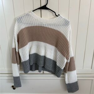 Sincerely Jules Colorblock Sweater - Cream, Brown, Gray